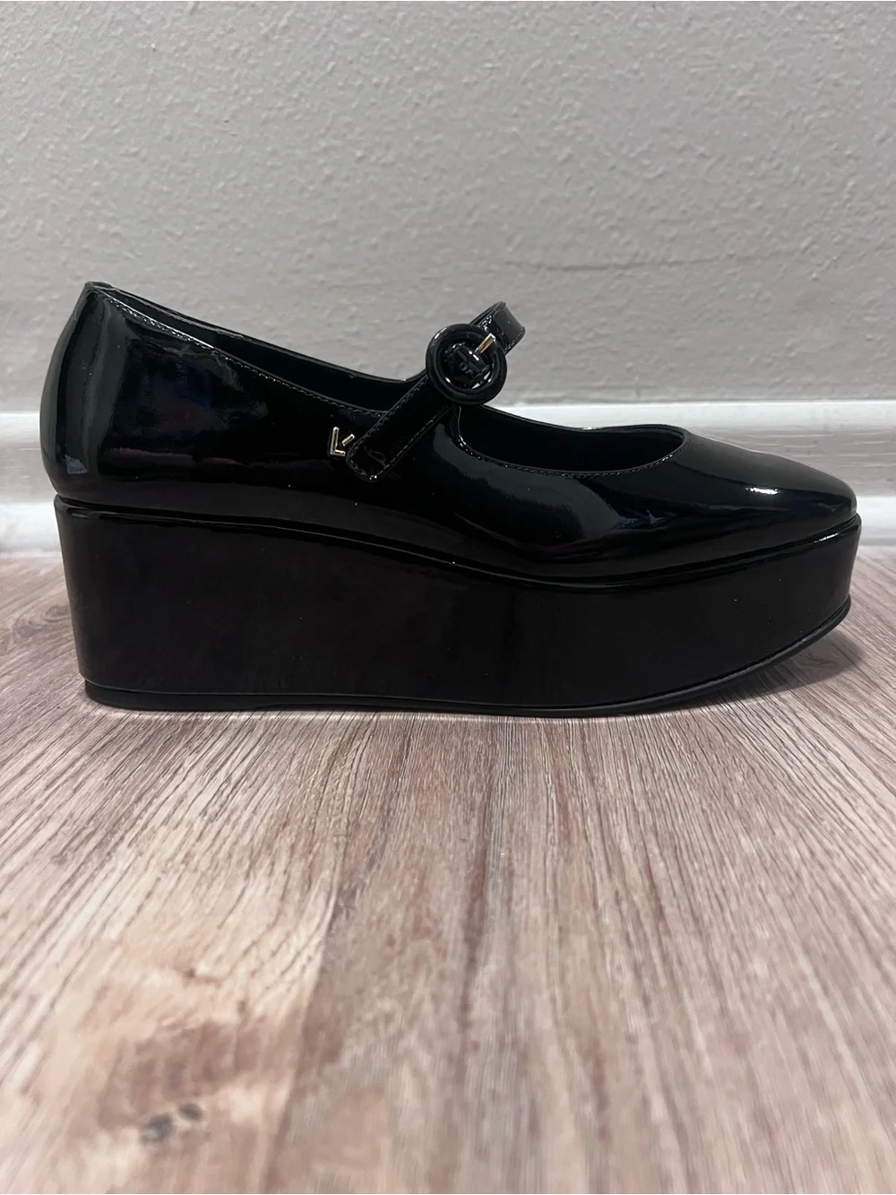 Larroudé Patent Leather Mary Jane Platform Flats